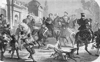 Karl V (1500-1558) vid Francois 1:a hovet (1494-1547).