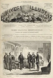 Chateau de Saint-Cloud Napoleon III tar emot Juan Prim (spansk general och statsman) (Juan Prim