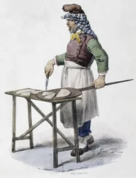 Osthandlare i Italien - litografi