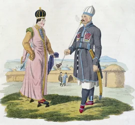 Cherkess man och kvinna (Kaukasus)