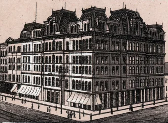 Chicago, USA: utsikt över Field, Leiter & Co. (Field, Leiter & Co. varuhus). i "" Världen illustrerar 168 vyer"" Inget datum (slutet av 1800-talet)