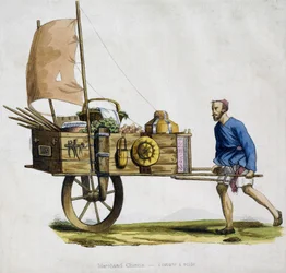 Kinesisk köpman och hans segelvagn