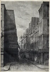 Koleraepidemi i Paris - Epidemia de Cholera i Paris - rue sainte Marguerite - gravyr i "Le journal illustrious"" från 1884