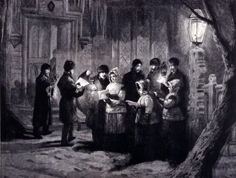 Julnatt i Kanada: läsningar och böner. 1800-talsgravyr