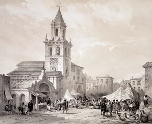 Kyrkan Feria i Sevilla, "" Konstnärliga och monumentala Spanien med berömda platser och monument i Spanien"" av Don Genaro Perez de Villa