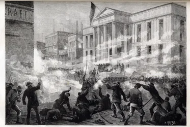 Kravallerna vid domstolen i Cincinnati 1884 - ett upplopp som började efter en jurydom om dråp efter en beryktad mordrättegång, 28 mars 1884
