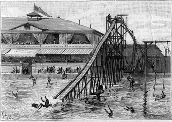 Coaster i Bridgeport, Connecticut, USA. i "La Nature. Översyn av vetenskaper och deras tillämpningar för konst och industri.” 1888