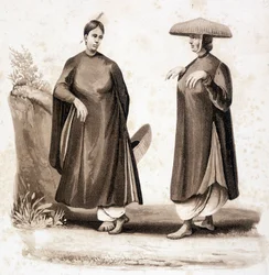 Cohinkinesiska kvinnor. Vietnam v. 1850.