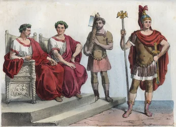 Konsul och liktorer i det antika Rom - gravyr ur ”Usi e costumi di tutti i popoli dell