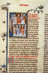 Konciliet i Nicaea - manuskriptbelysning (gammal latinsk översättning av de första ekumeniska konciliet som tillskrivs Isidore), medeltid (ref. 365, 351r). B. Herr Toulouse. Ansökan om auktorisation till Toulouse kommunala bibliotek (tel: 05 62 27 66