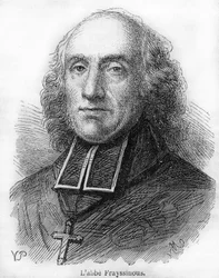 Greve Denis de Frayssinous (1765-1841), fransk prelat, biskop av Hermopolis, minister för kyrkliga angelägenheter och offentlig undervisning. Gravyr från 1844.