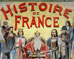 Omslag till boken "" Histoire de France"" med historiska karaktärer.