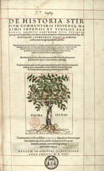 Försättsblad ""On the History of Racine-kommentarer märken,..." av Leonhart Fuchs