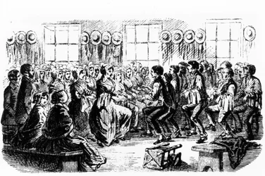Dansshakers. 1800-talsgravyr.