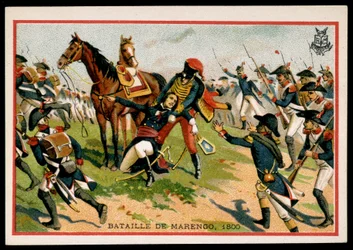 General Charles Antoine Desaix de Veygoux (1768-1800) död i slaget vid Marengo (1800) - chromo., sent 1800-tal