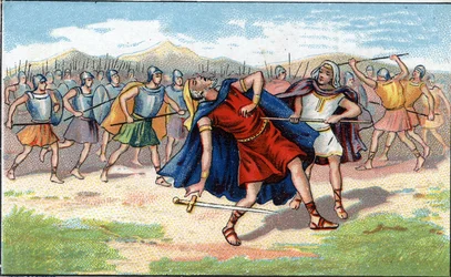 Judas Macchabee (Maccabee eller Macabee) eller Yeouda Hamakabi judisk krigare (200-160 f.Kr.) död. Kromolitografi av 1800-talet