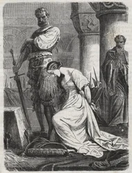Katherine Howards död, Henrik VIII:s hustru, gravyr, 1864 - Catherine Hovard eller Catherine Howard (Katherine eller Katheryn)