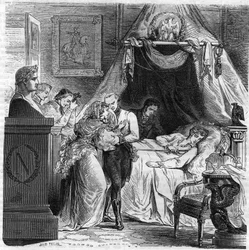 Död av Napoleon II, son till Napoleon I, hertig av Reichstadt (1811-1832).