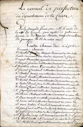 Överläggning av prefekturrådet i Guéret (Creuse) den 23 april 1823