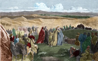 Avgick Galswinthe (Galsuinde) (Galsuinte) (ca 545 - 567), drottning av frankerna i Neustrien och hustru till Chilperic I (frankernas kung), för Frankrike. Gravyr i "" Histoire De France En Cent-målningar av Paul Lehugeur "" 1891.