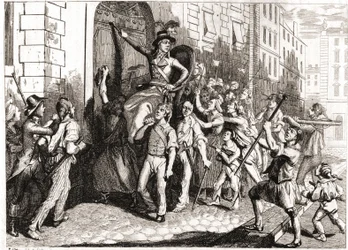 Förstörelse av byggnaderna i Lyon under franska revolutionen.