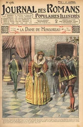Diane, erkänd som grevinnan av Monsoreau, tilldelades domstolen. Illustration av "" The Lady of Monsoreau"" av Alexandre Dumas. I "" Journal of illustrated popular novels"".