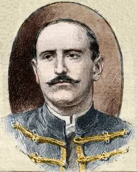 Fallet Dreyfus: porträtt av Alfred Dreyfus (1859-1935) efter hans degradering under Rennesrättegången 1899.