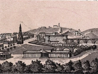 Edinburgh, Skottland: utsikt över staden från Edinburghs slott. i "" Världen illustrerar 168 vyer"" Odaterat (slutet av 1800-talet)