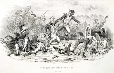 Avsnitt av belägringen av Lille 1792 - i "" Fasttes de Gardes Nationales de France"""