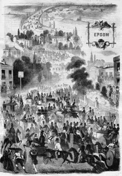Epsom Horse Races i England - Gravering i "" Le Journal Illustrious""