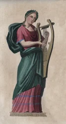 Erato, sångens och poesins musa - gravyr ur ”Usi e Costumi di Tutti i Popoli dell