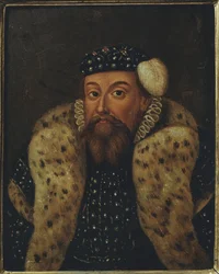 Eric XIV de Suede - Porträtt av kung Erik XIV av Sverige (1533-1577), Anonym . Olja på trä. Mått: 19x15 cm. Nationalmuseum Stockholm