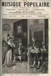 Etienne Nicolas (Etienne-Nicolas) Mehul (1763-1817) författare "" Le chant du depart"" (revolutionär sång och hymn till frihet) - gravyr i "" La musique populaire""" illustrerad veckotidning - 1882