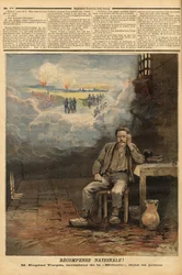 Eugene Turpin (1848-1927) kemist, uppfinnare 1884 av melinit (en sprängämne), i sin cell, anklagad (felaktigt) för att ha sålt sin uppfinning till fienden. Han inspirerar Jules Verne till karaktären Thomas Roch i romanen "Face au drapeau". Gravering i