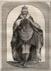 Expedition till det inre av Sydafrikas länder (1775) av Anders Sparrman (1748-1820): en hottentote (kvinna Khoikhoi) - illustration hämtad från "" The Great Mariners of the 18th century""