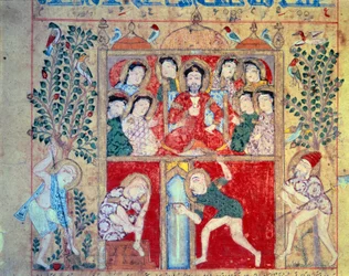 Favorit Guerison. Miniatyr från manuskriptet "" Theriacens bok. Kitab al-Diryaq” (folio 27) skriven av Claude Galien