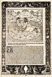Fight Of Teseo With The Minotauro (träsnitt)