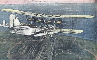 Första flygningen med flygplanet Short Scylla mellan London och Paris, juni 1934 Från "Le pelerin" juni 1934 Privat samling