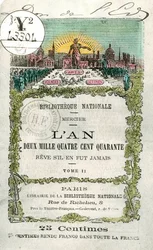 Första sidan i boken "" året 2440 - Reve s il en jamais "" volym 2 av Louis-Sebastien Mercier (1740-1814)