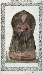 Flemish Demoiselle - i "" Habits et effigies"" av Jean Sulperius