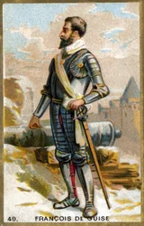 Francois de Guise (1519 - 1563). 1800-talets kromolitografi.