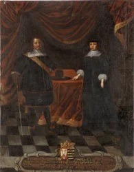 Frederic III de Holstein Gottorp et Marie Elisabeth de Saxe - Hertig Fredrik III av Holstein-Gottorp (1597-1659) och hertiginnan Marie Elisabeth (1610-1684), Anonym . Olja på duk. Mått: 103,5x79,5cm. Nationalmuseum Stockholm