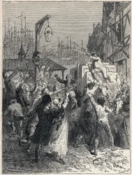 Franska revolutionen: Triumf för Honore Gabriel (Honore-Gabriel) Riqueti, greve av Mirabeau (1749-1791) gick in i staden Marseille 1789. Gravyr från 1889. Privat samling.