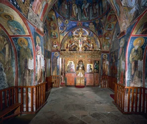 Fresker av väggar (1192), Panayia Tou Araka-kyrkan (Vår Fru av Peas kyrka), Lagoudhera, Troodosbergen, Cypern