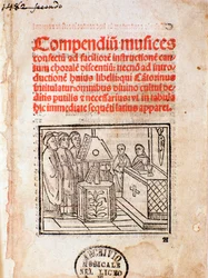 Frontispice of Compendium musices (Music Collection) (1482)