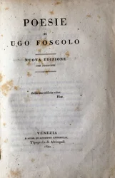 Frontispice of "Poesy" av den italienske poeten och dramatikern Ugo Foscolo (1778-1827) 1822