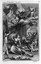 Frontispice av "" Det poetiska"" av den grekiske filosofen Aristoteles (384-322 f.Kr.). 1600-talet