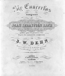 Frontispice av partituret för de sex konserterna av Jean Sebastien Bach (Johann Sebastian Bach