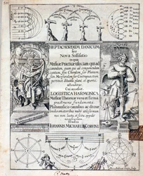 Frontispice av Heptachordum danicum av John Michael Corvinus