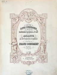 Frontispice av partitur av Unfinished symfoni av Franz Schubert